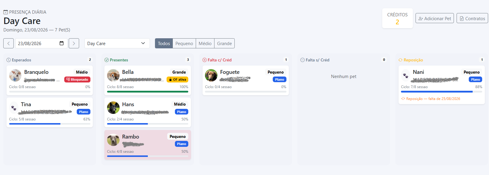 Kanban de presença